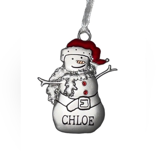 Hallmark Snowman Personalized Engraved Christmas Ornament CHLOE - Picture 3 of 3